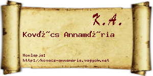 Kovács Annamária névjegykártya