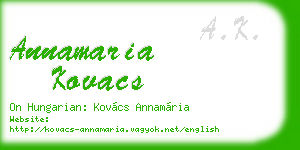 annamaria kovacs business card