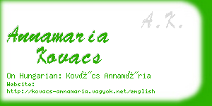 annamaria kovacs business card
